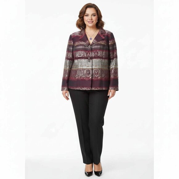 Coldwater Creek Jackets & Blazers - COLDWATER CREEK 2X Multi-Color Button Down Casual Jacket Coat